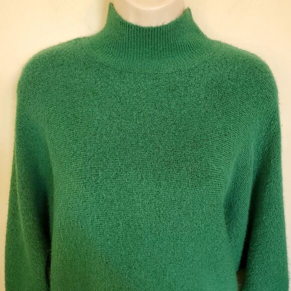 Green Wool Blend Oversized Slouch Sweater - Picture 2 of 16